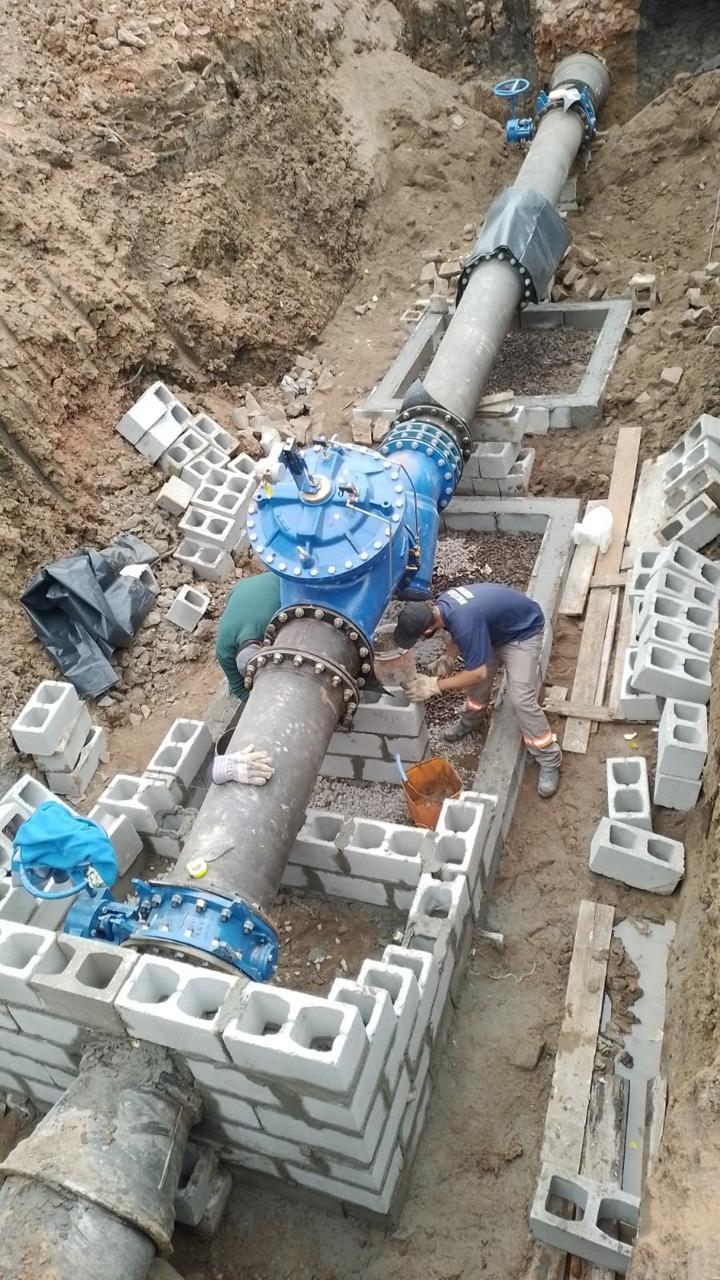 Galeria de Execução da ADT DN 500 do distribuidor principal leste e execução da interligação em DN 500 do reservatório Cerrito no SAA do município de Santa Maria/RS
